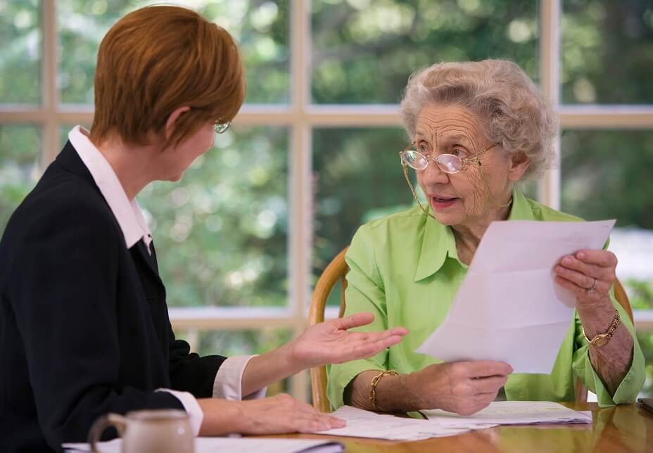 Account speaking to elderly